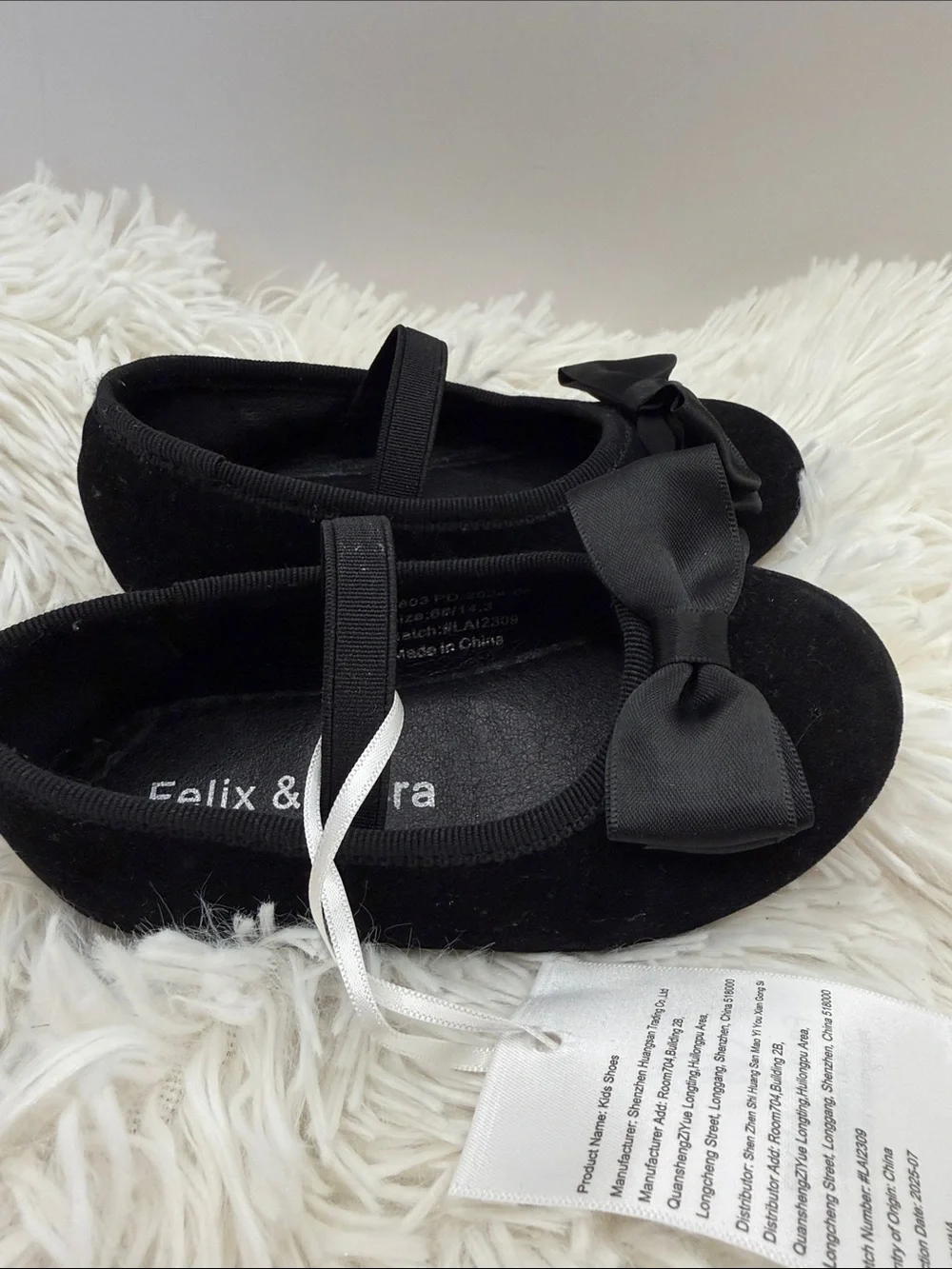 Felix & Flo Girls' Black Bow Mary Jane Dress Shoes